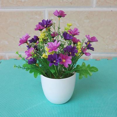 Artificial Plant Exquisite Workmanship Ornament Mini Delicate Plastic Artificial Flower Decor for Office