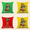 Soccer Fans World Cup 32 Teams Cotton Pillowcase With Emblem For Home Bar Lounge