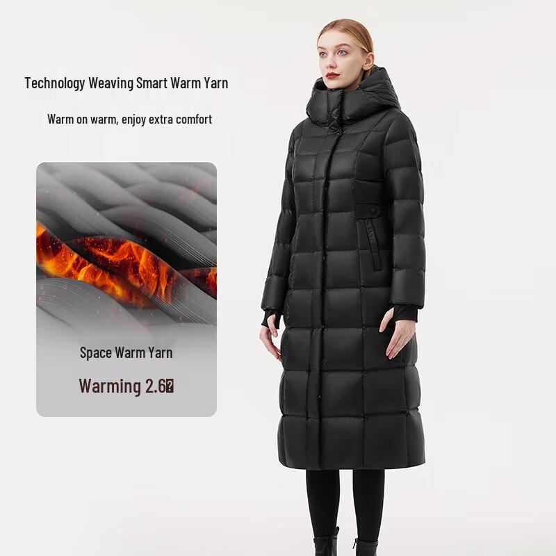 Tanboer Women's Long Hooded Goose Down Puffer Jacket