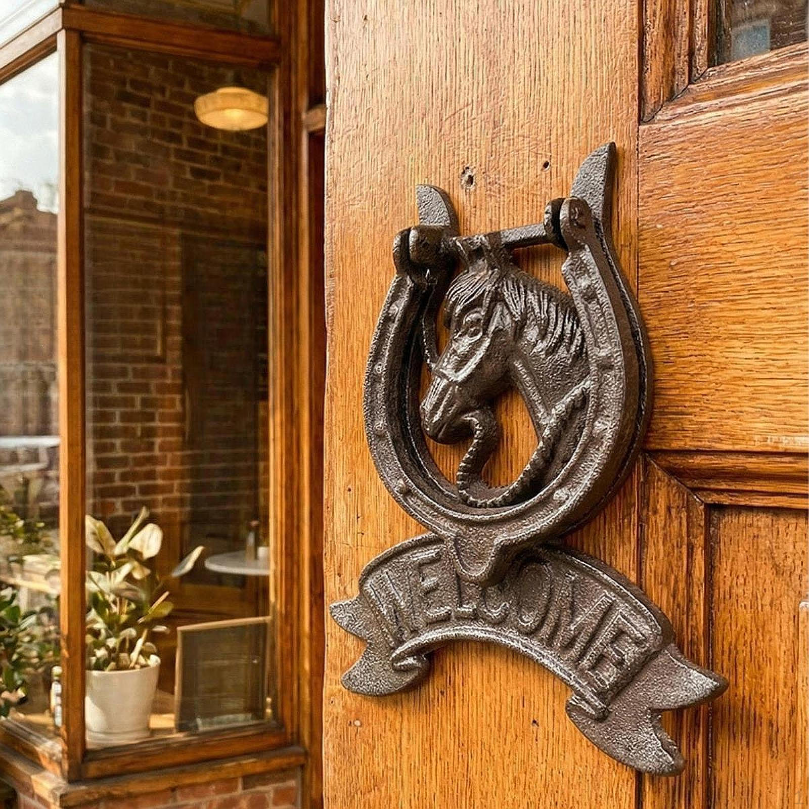 

Horse Head Door Knocker Heavy Duty Accessory Sturdy Practical Home Decor Versatile Easy to Install