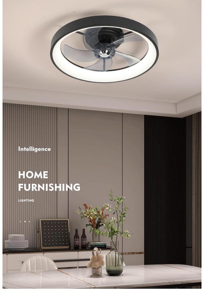Smart Variable Frequency Ceiling Fan Light for Bedroom & Dining Room (110V, US/Japan Standard)