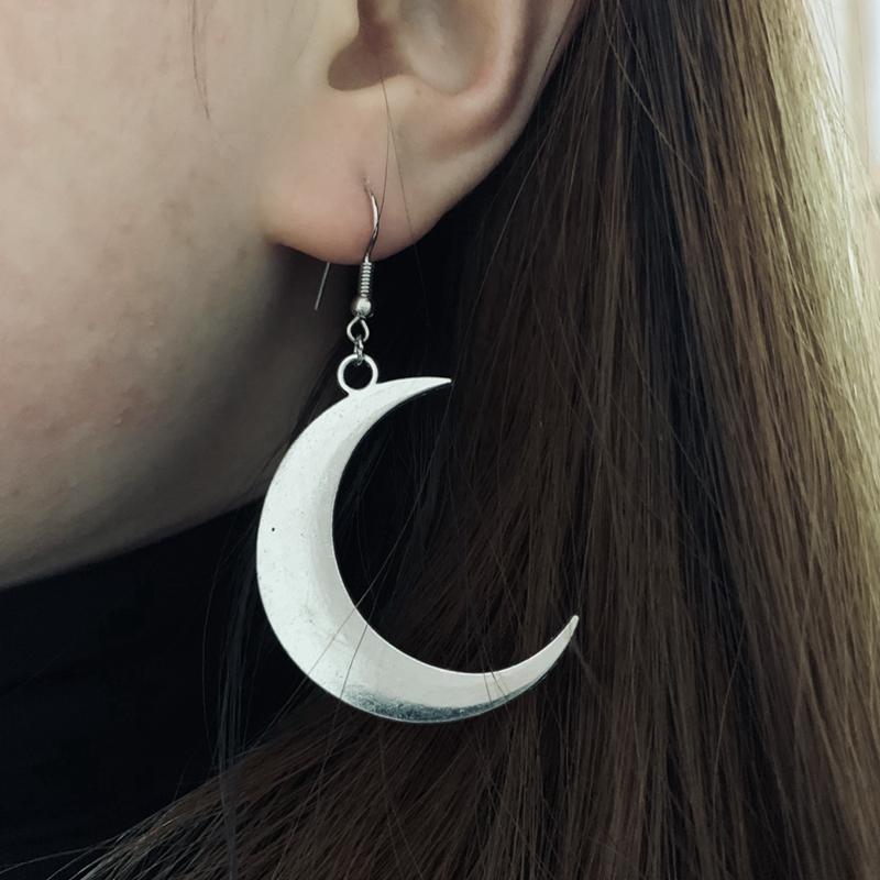 Crescent earrings mysterious gothic jewelry moon witch celtic pagan viken moon god moon phase witch goddess fashion woman gift