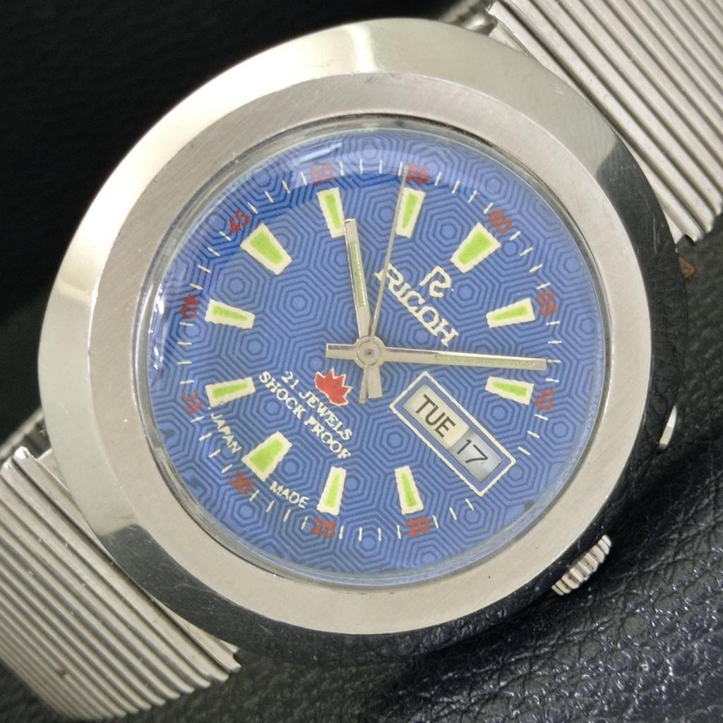 

ПОДЛИННЫЕ ВИНТАЖНЫЕ АВТОМАТИЧЕСКИЕ ЧАСЫ RICOH R31 ЯПОНИЯ МУЖСКИЕ С СИНИМ ЦИФЕРБЛАТОМ a500642-5 R153-a500642