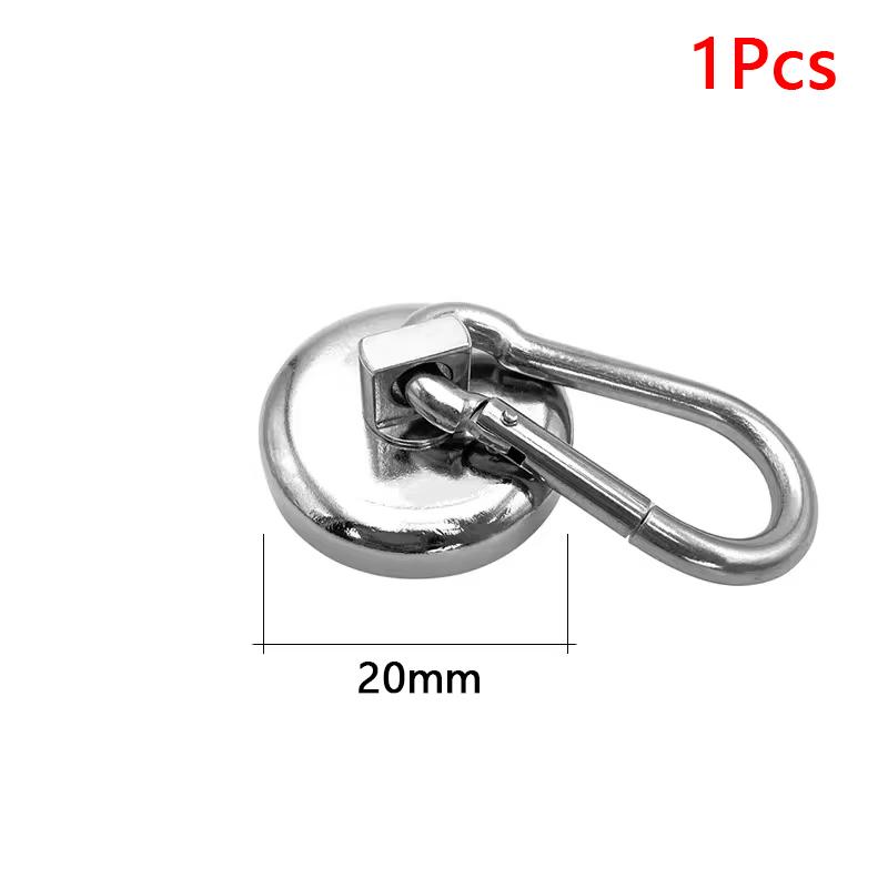 Strong Magnetic Hooks Heavy Duty Neodymium Magnet Hooks With Swivel Carabiner Hook Bathroom Kitchen Hanging Hanger Key Storage
