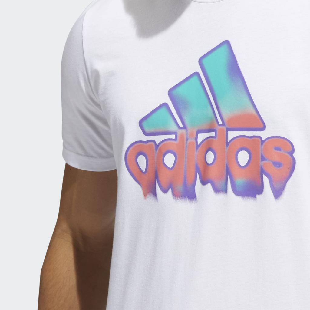 Adidas SS22 Letter Logo Round Neck Short Sleeve T-Shirt Men Tops White HE4812