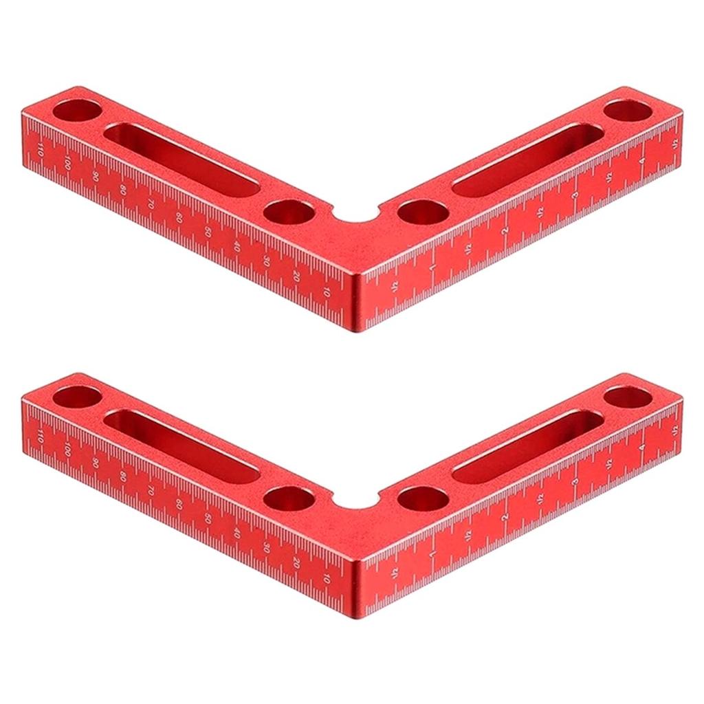 2pc 90 Degree Positioning Square Right Angle Clamp Aluminum L Block W/ Scale Woodworking Clamp Tool for Picture Drawer
