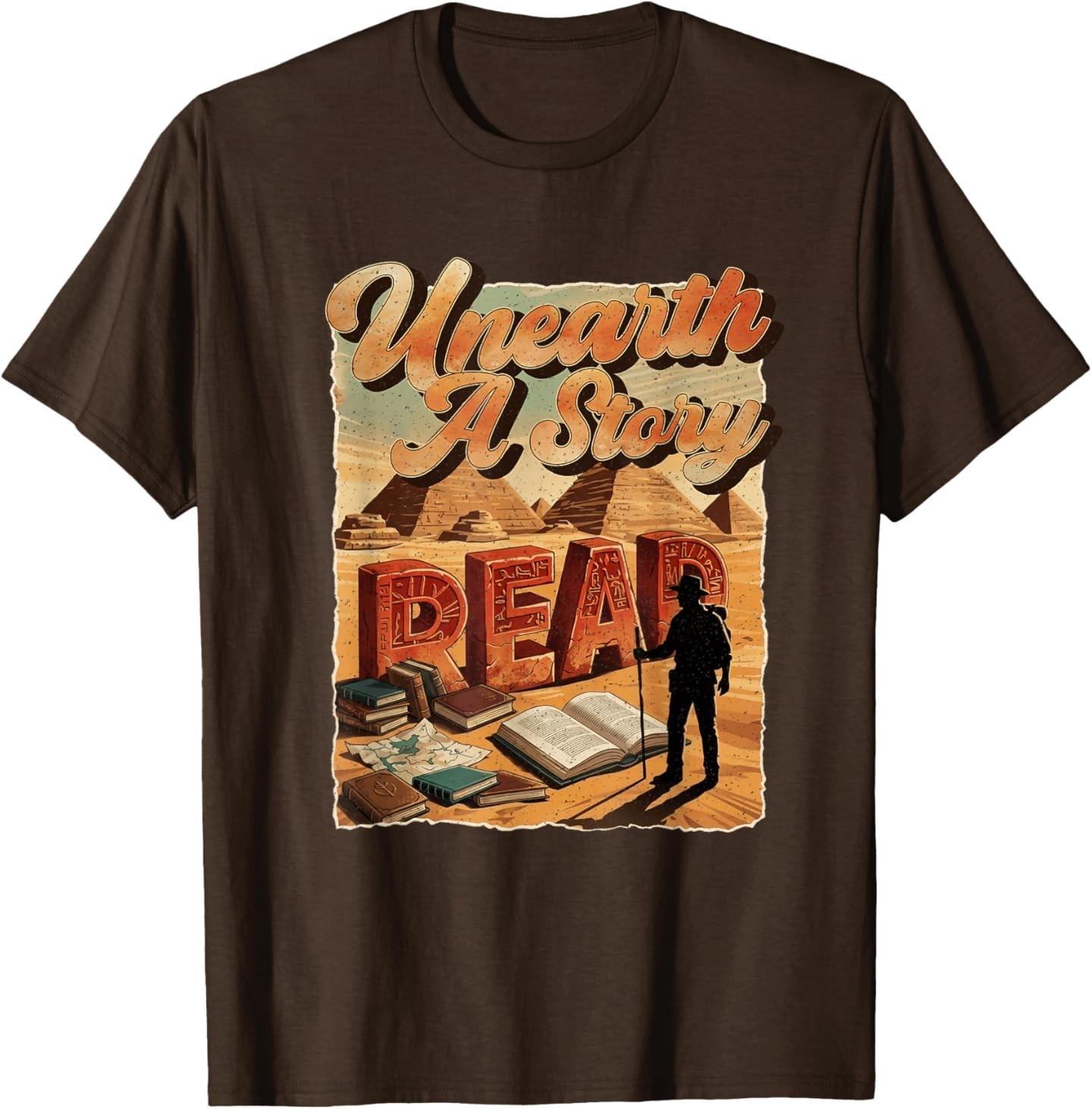 Unearth A Story Read Summer Reading Library Book Lover T-Shirt S разноцветный