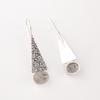 Natural Black Rutile 925 Sterling Silver Jewelry Handmade Earrings 1.9" For Gift EE-165-28
