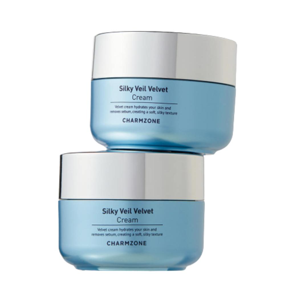 CHARMZONE Silky Veil Velvet Cream Matte Oil Control Moisturizer for Oily Skin 50ml, Pack of 2
