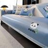 Panda  New Ice Silk Sofa Cushion Summer Cartoon Sofa Mat Cushion Non-Slip One-Piece Sofa Cushion