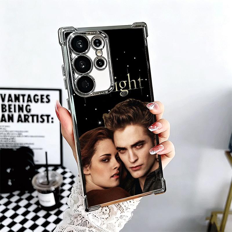 Twilight Saga Edward Plating Phone Case For Samsung Galaxy S24 S25 FE S26 Edge S23 Ultra S22 S21 Plus S20 Anti-Fall Airabag Cove