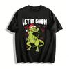 Christmas T-Rex Print Casual Top For Adults And Kids Pure Cotton T-shirt