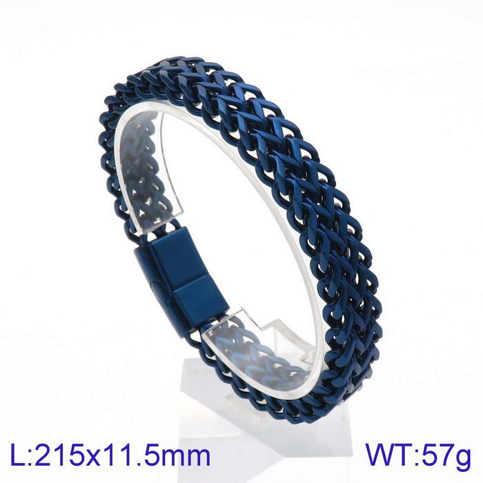 Hand Jewelry, Simple Personalized Woven Double-Row Front And Back Keel Flat Buckle Titanium Steel Men'S Bracelet