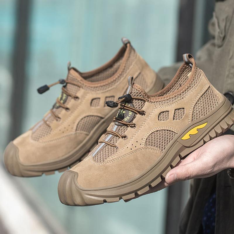

Oulylan Men s Steel Toe Safety Shoes Breathable Anti Smashing Anti Piercing Anti Slip Wear-Resistant Lightweight Work Shoes 46