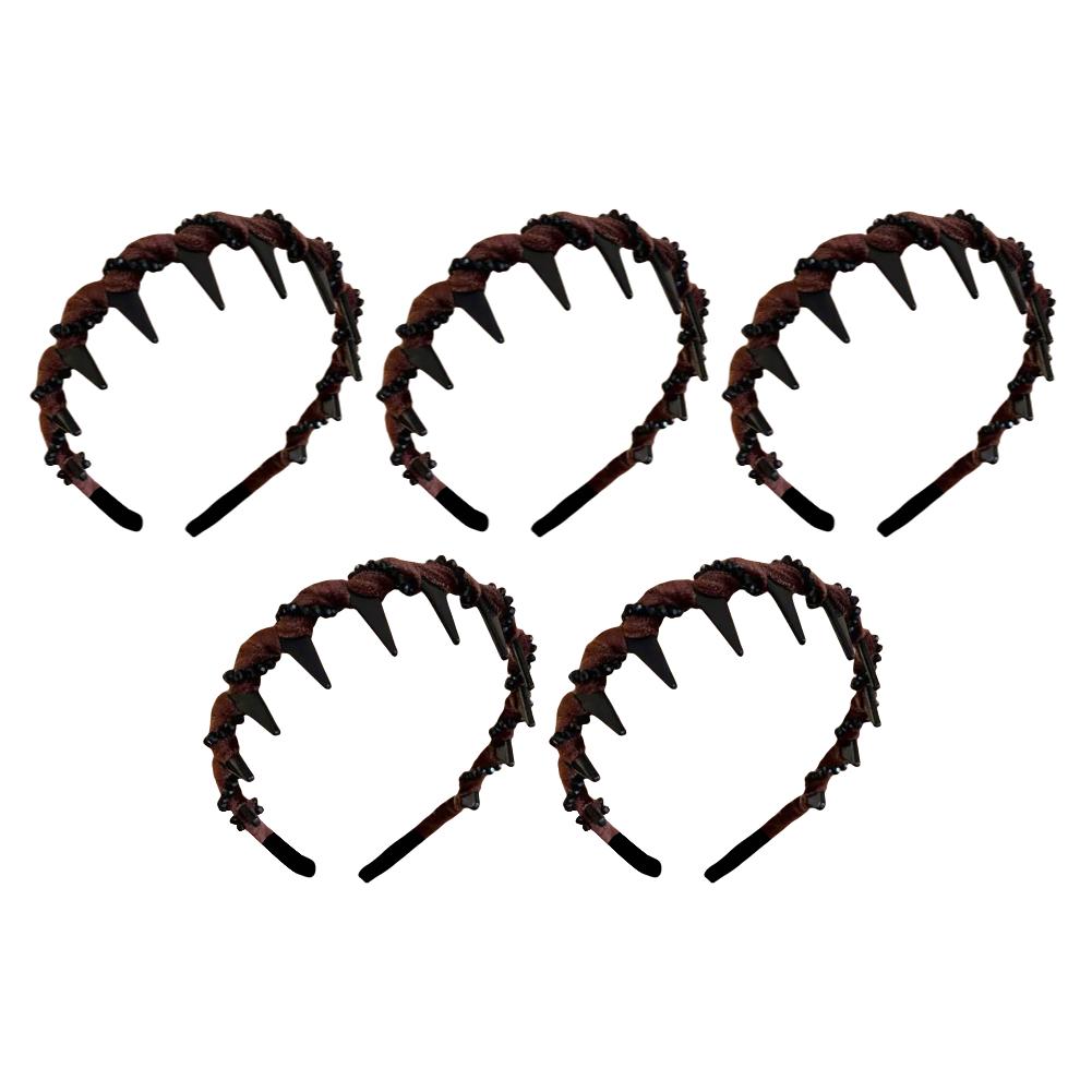 Women Headband Vintage High Cranium Artificial Pearl Hairband Rhinestones Hair Accessories Sweet Fashion Little Girls Hair Hoop