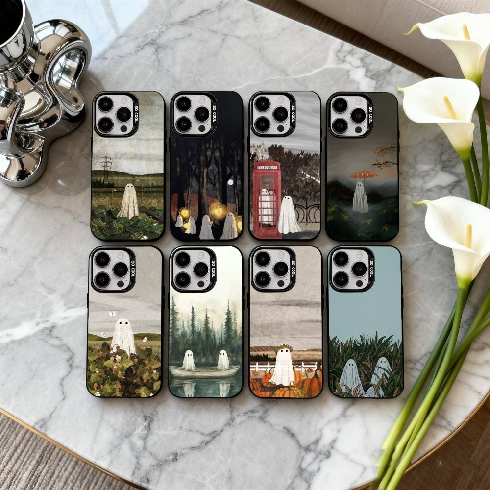 L-Little G-Ghost A-Art Phone Case For iPhone17,16,15,14,13,12,11 Plus,Pro Max Black Candy Silver Phone Case