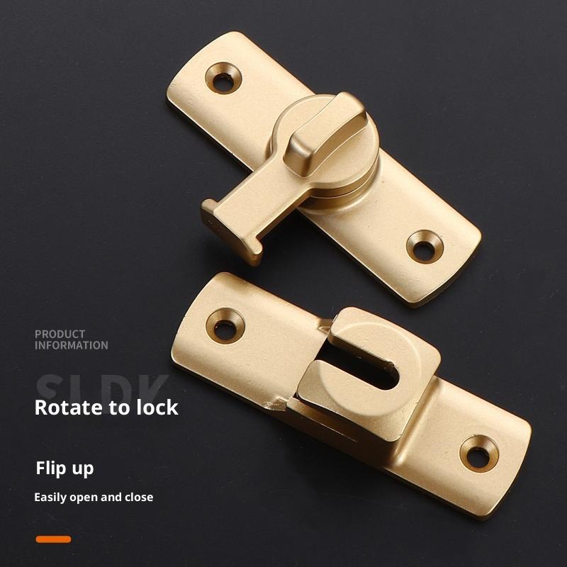 Punch-Free Hasp Latch Door Lock Black Cabinet Locks Kids Safety Lock Barn Door Sliding Door Anti-Pried Hook Lock Hardware