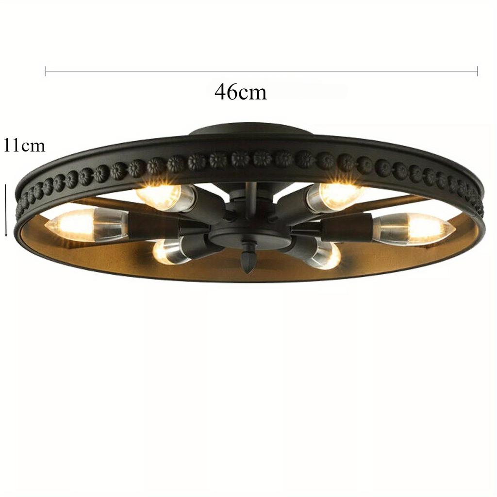 Industrial Style Carriage Wheel Chandelier for Kitchen or Bar Ceiling Lighting