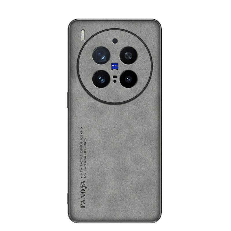 Frosted PU-Leather Funda for VIVO X300 Pro / X300 Case Matte Hard Plastic Full Protection Phone Cover