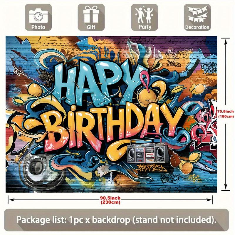 Hip Hop Graffiti Birthday Banner 1pc - Wall Hanging Decor
