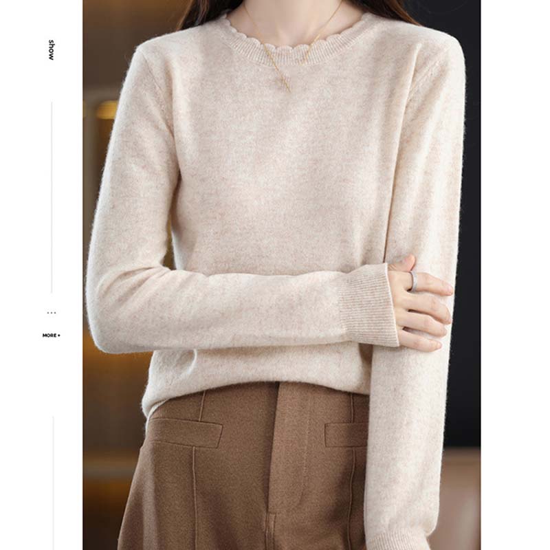 Women's Fashion Sweaters Casual Solid Color Print Autumn Winter Long Sleeve O Neck Loose Pullovers