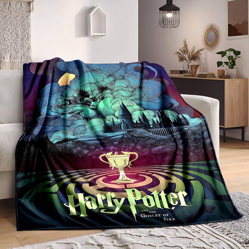 1pc Harry Potter Flannel Throw Blanket - HD Printed Lightweight Soft Warm All-Season Blanket for Sofa, Bed, Travel, Camping 108
