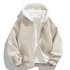 Men Winter Hooded Faux Suede Jacket Men Thick Fleece Lined Coats Male Loose Warm Casual Outerwear Male Wool Liner Parkas