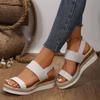 2024 New Shoes Summer Plus Size Elegant Women's Sandals Solid Color Outdoor Wedge Footwear Women Sandals Female platform shoes