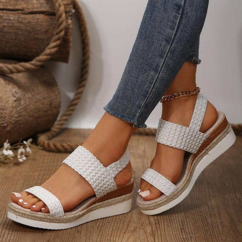 2024 New Shoes Summer Plus Size Elegant Women's Sandals Solid Color Outdoor Wedge Footwear Women Sandals Female platform shoes