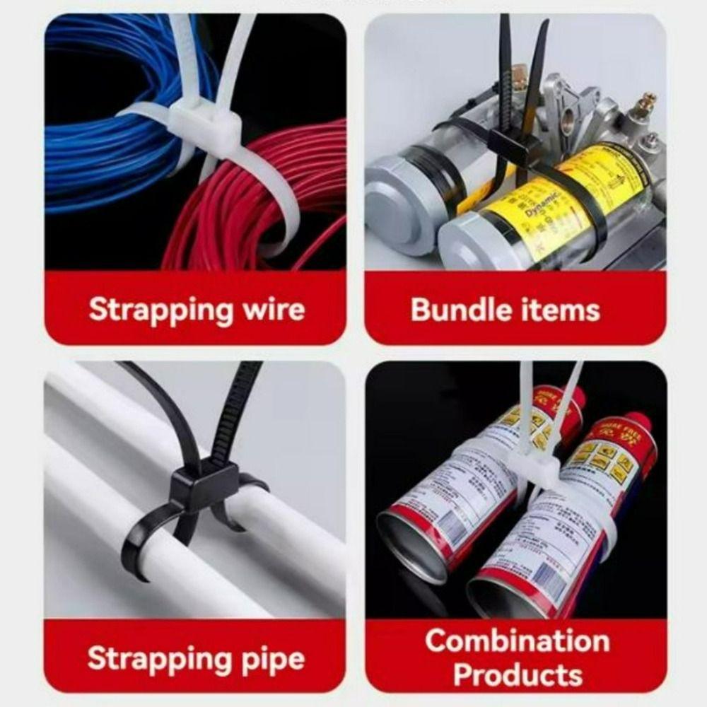 Self-Locking Nylon Cable Tie 12MMx700MM Double Buckle Cable Ties New Black White Home Rope