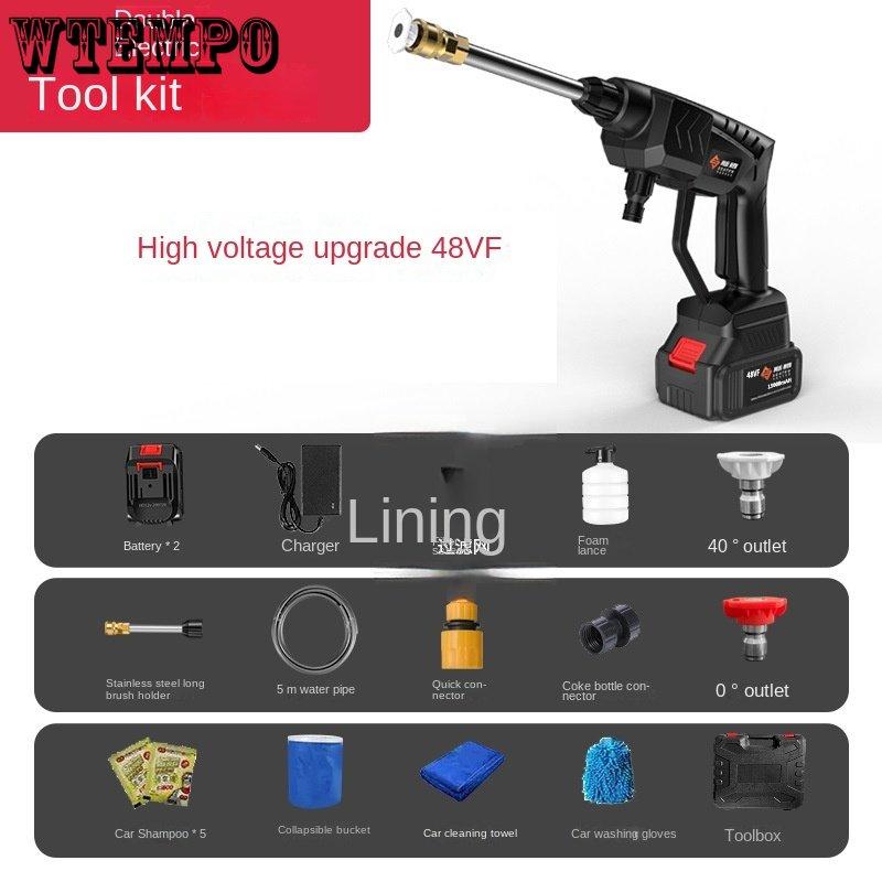Bezdrátová vysokonapěťová myčka aut Přenosná lithiová baterie stříkání Mytí auta Vodní pistole Mytí aut pro domácnost Vysoký výkon