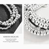 Multiple Strands Silver Plated Bead Bracelet Comfortable Wear Alloy Jewelry For Styles Mixing