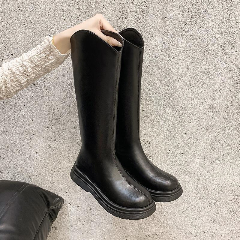 Thick-soled boots for women's new autumn, but knee height, small boots, thin and versatile boots