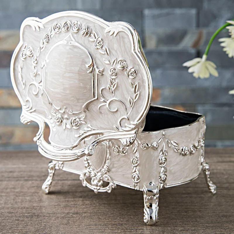 Exquisite Rose Jewelry Storage Box Large Capacity Jewelry Box Jewelry Earrings Earring Box Home Accessories Storage