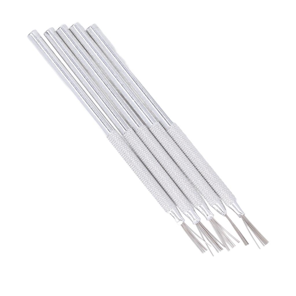 5 PCS Clay Needle Tools Silver White Aluminum Handle Clay Pottery Sculpting Texturing Modeling Tools
