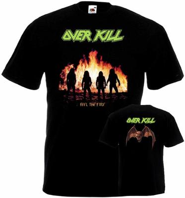 Koszulka unisex Overkill Feel The Fire, dwustronna, czarna