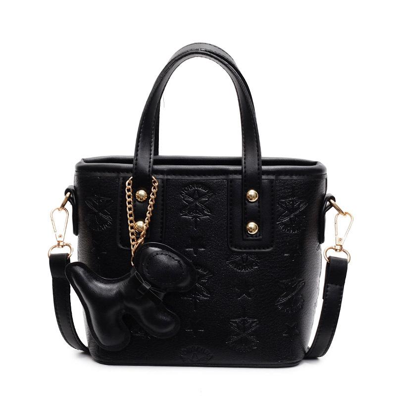 Hot-selling Korean Version of High-end Embossed Fashion Portable Bucket Bag Casual Versatile Commuter Temperament Messenger Bag Woman