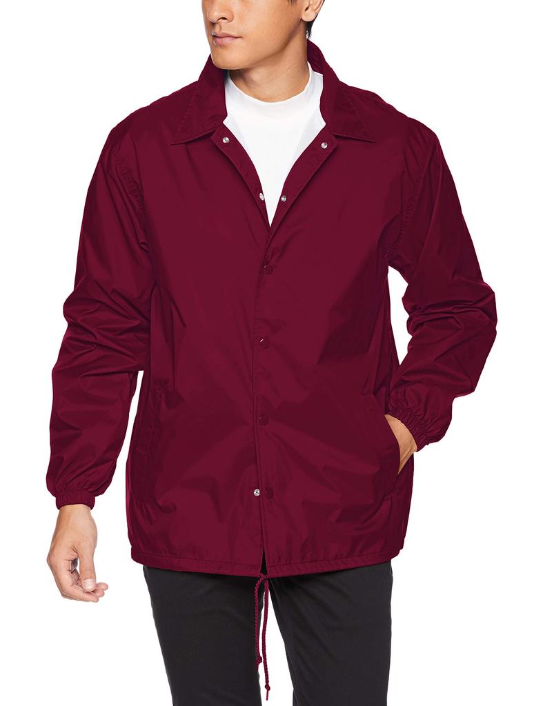 United Athle Men's Nylon Coach Jacket (Lined) 705901, Size 072, Burgundy, Size L