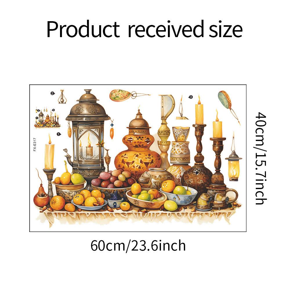 1pc Wall beautification decoration stickers, retro pendant lights, self-adhesive PVC wall stickers, window stickers