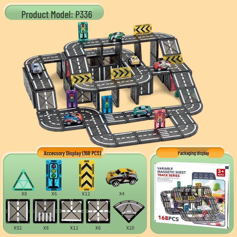 Magnetic Tiles: Stained Glass Puzzle & City Tracks for Kids 3+