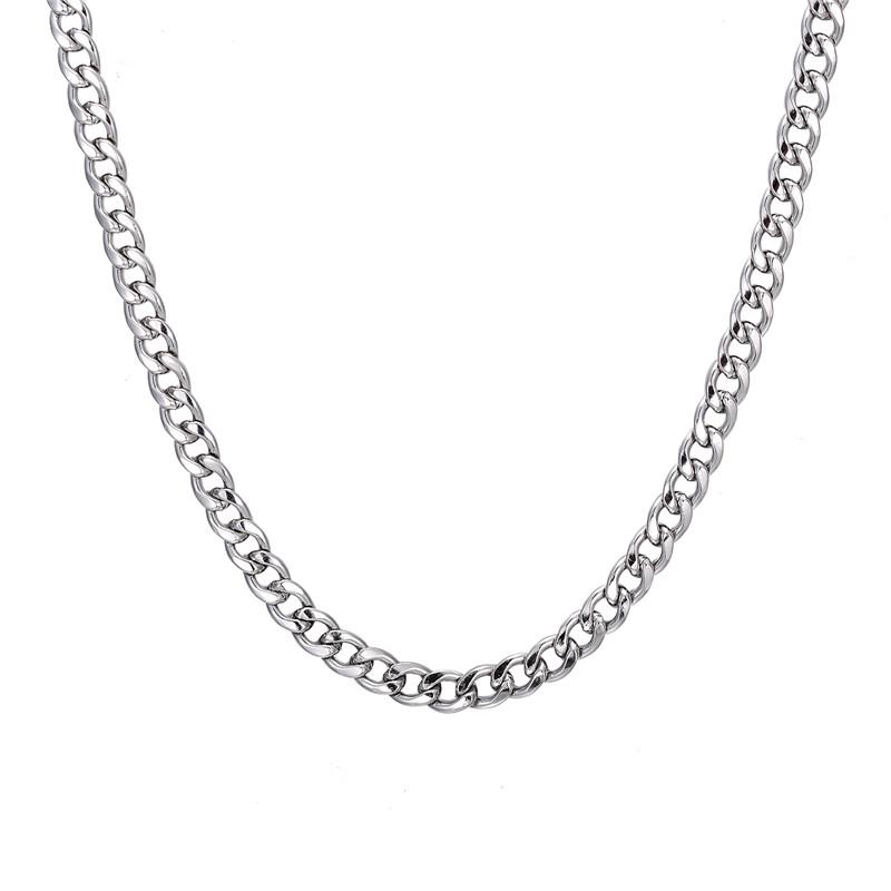 

2-7mm Punk Curb Cuban Link Chain Stainless Steel Necklace Silver Color Hiphop Jewelry Gift For Men Women 7.7mm wide&36inch 90cm