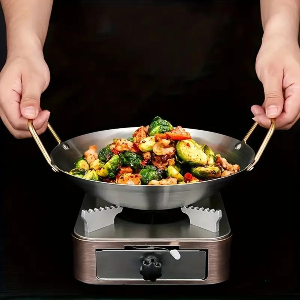 With Two Golden Handles Saucepan Round Bottom Soup Pan Household Dry Pots  Ramen