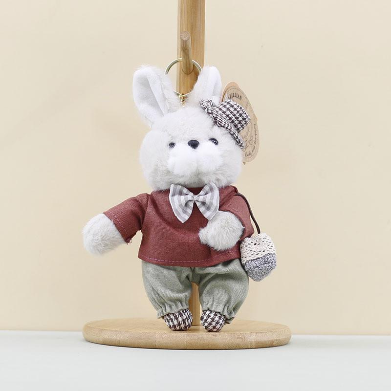Keychain Plush Rabbit With Short Fur And Pp Cotton Filling Accessories For