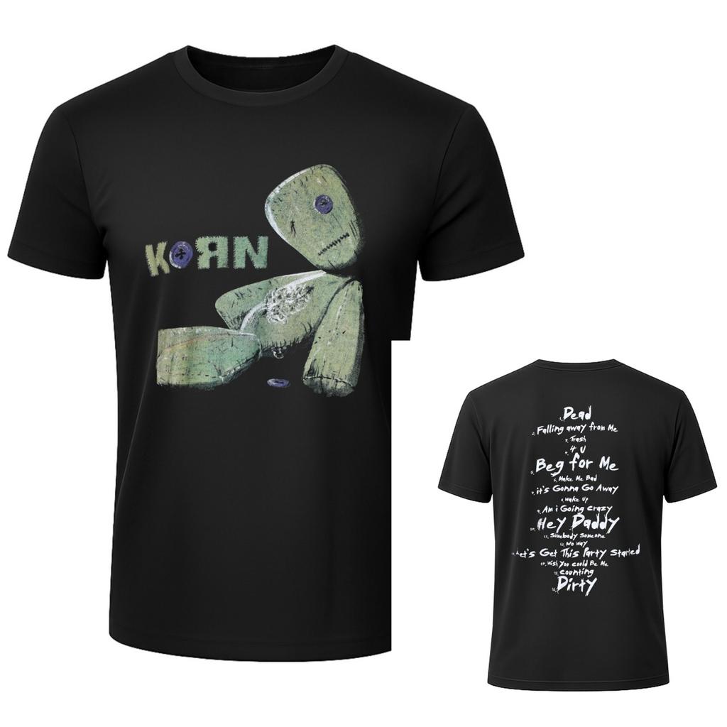 Top Korn Graphic Cotton Band Tshirt Unisex Summer Short Sleeve Fashion Brand Tee Luxury Casual Vintage Tees