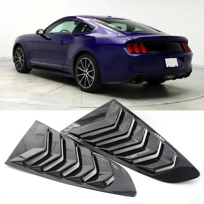 2Pcs Carbon Grain Side Window Louvers Sturdy Side Window Scoops Vents for Ford Mustang 15-17