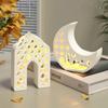 Top Quality Middle Eastern Style Hollow House Plaster Lampshade Silicone Mold DIY Moon Candle Holder Resin Molds For Eid Al Fitr