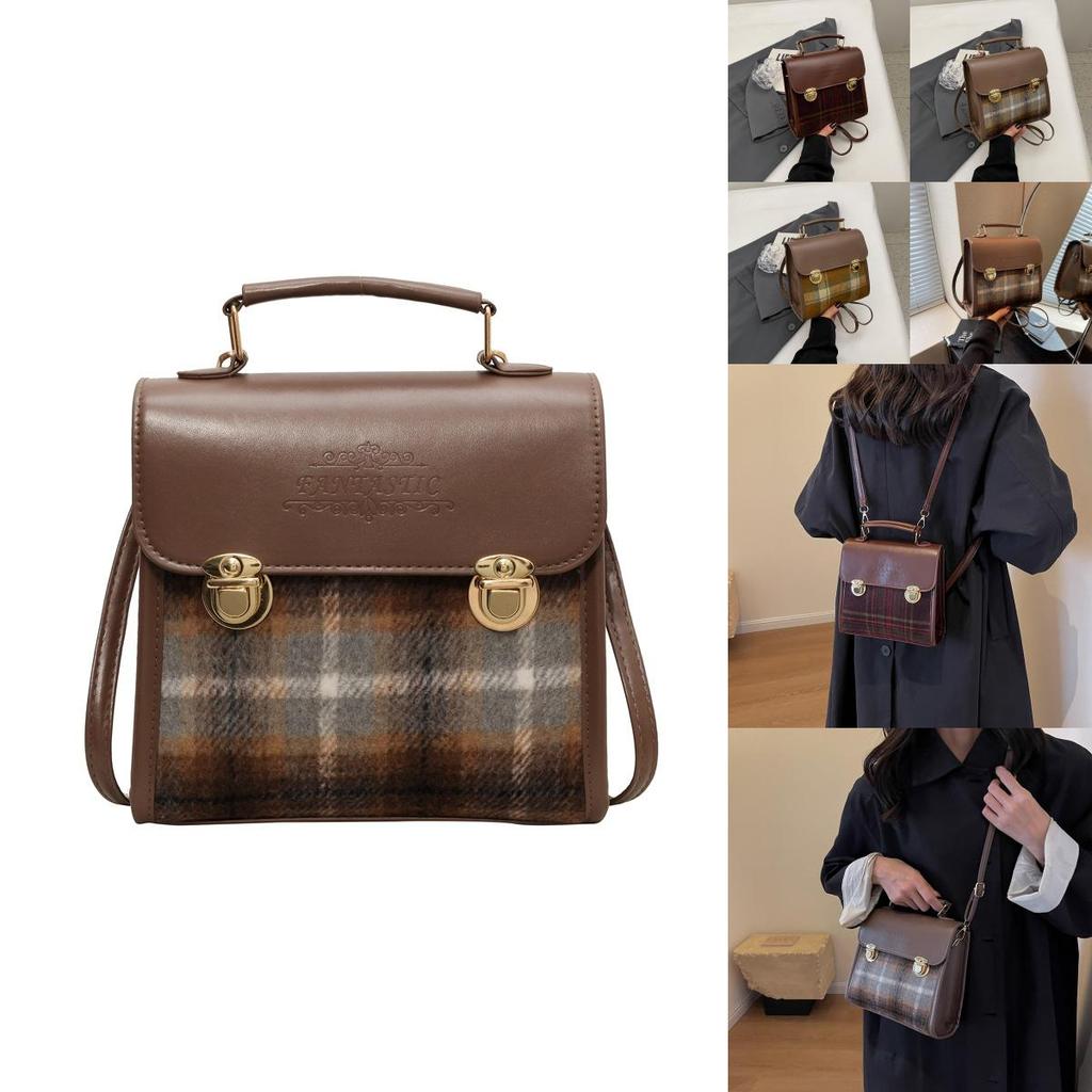Chic Casual Pu Leather Backpack In Gray Plaid Perfect For Trendy Everyday Outfits