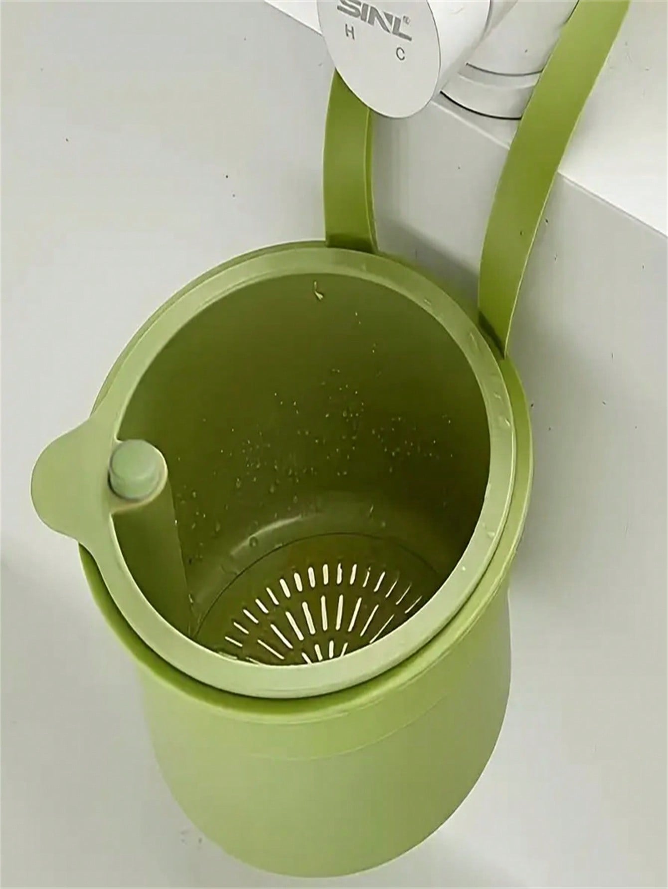 

Automatic Cleaning Push-Type Sink Filter Basket - Automatic Food Waste Drain Basket with Detachable Bottom, Easy to Install and світло-зелений колір