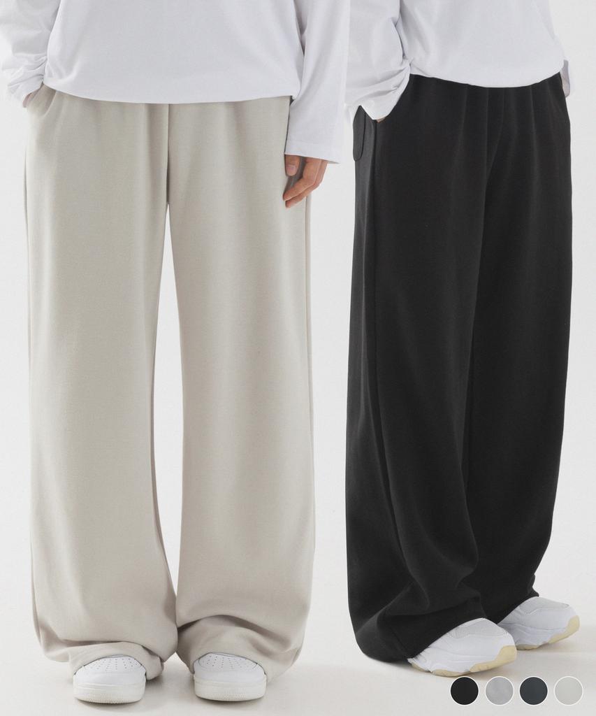 PIANER [2 Pack] Relaxed Wide Long Sweatpants (4 Colors) (Type A)