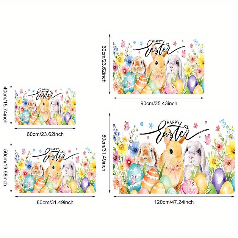 1 ks Kuchyňský koberec proti únavě, Vzor zajíčků, Vodotěsný, Protiskluzový, Silný, Polstrovaný kuchyňský rohož, Odolná komfortní podložka pro stání do kuchyně